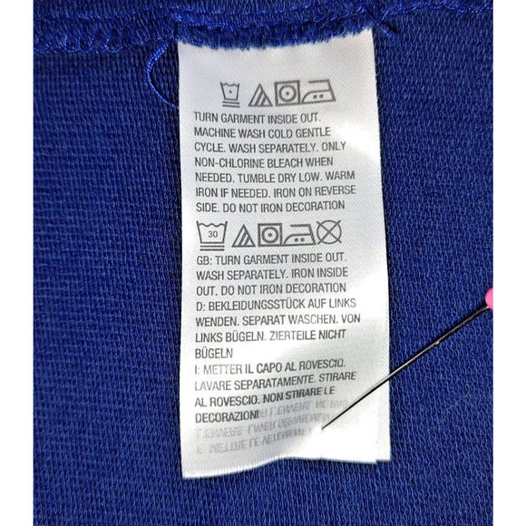 Quacker Factory Woman's Basic Blue Pullover Tunic Size M Long Sleeve 2 Zippers - Picture 9 of 9